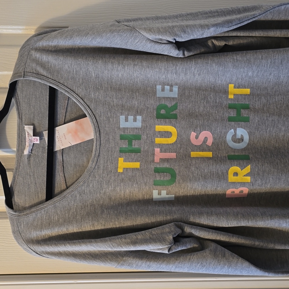 NEW DIRECTIONS STUDIO BRAND WOMEN'S PLUS SIZE GRAY LONG SLEEVE TEE SIZE XXL